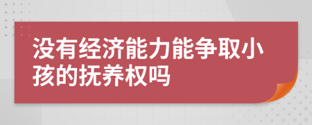 沒有經(jīng)濟(jì)能力能爭取小孩的撫養(yǎng)權(quán)嗎