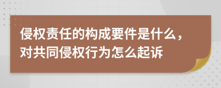 侵權(quán)責(zé)任的構(gòu)成要件是什么，對(duì)共同侵權(quán)行為怎么起訴