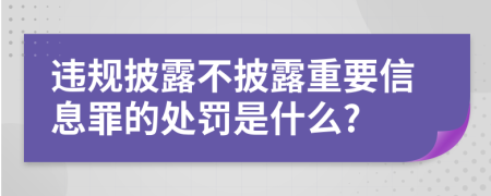 違規(guī)披露不披露重要信息罪的處罰是什么?