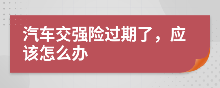 汽車交強(qiáng)險過期了，應(yīng)該怎么辦