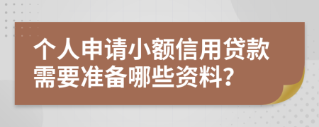 個人申請小額信用貸款需要準(zhǔn)備哪些資料？