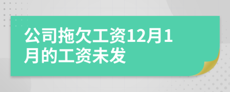 公司拖欠工資12月1月的工資未發(fā)