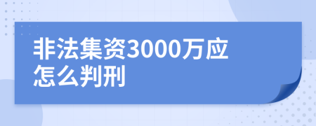 非法集資3000萬應(yīng)怎么判刑