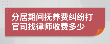 分居期間撫養(yǎng)費(fèi)糾紛打官司找律師收費(fèi)多少