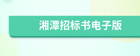 湘潭招標書電子版