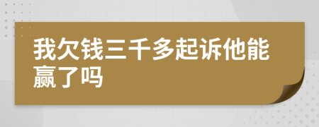 我欠錢三千多起訴他能贏了嗎