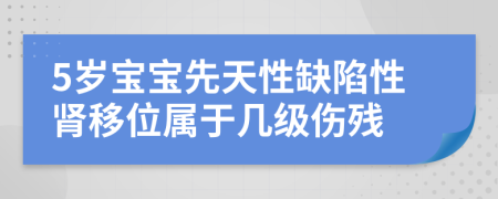 5歲寶寶先天性缺陷性腎移位屬于幾級傷殘