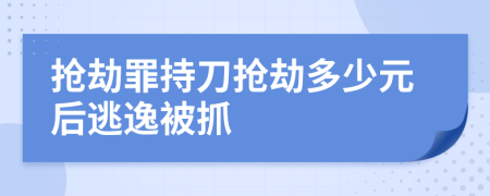 搶劫罪持刀搶劫多少元后逃逸被抓