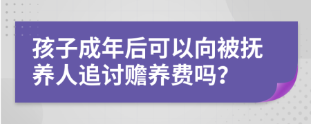 孩子成年后可以向被撫養(yǎng)人追討贍養(yǎng)費(fèi)嗎？