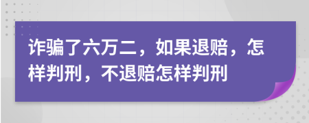 詐騙了六萬二，如果退賠，怎樣判刑，不退賠怎樣判刑