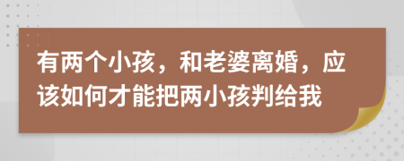 有兩個小孩，和老婆離婚，應(yīng)該如何才能把兩小孩判給我