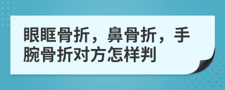 眼眶骨折，鼻骨折，手腕骨折對(duì)方怎樣判