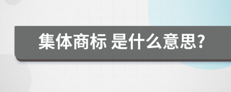  集體商標(biāo) 是什么意思?