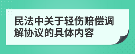 民法中關于輕傷賠償調解協(xié)議的具體內容