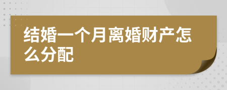 結(jié)婚一個(gè)月離婚財(cái)產(chǎn)怎么分配