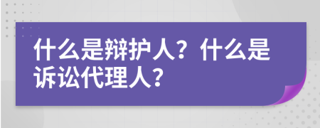 什么是辯護人？什么是訴訟代理人？