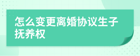 怎么變更離婚協(xié)議生子撫養(yǎng)權(quán)