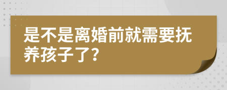 是不是離婚前就需要撫養(yǎng)孩子了？