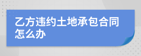 乙方違約土地承包合同怎么辦