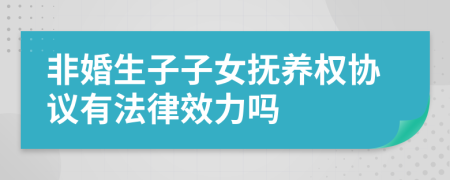 非婚生子子女撫養(yǎng)權(quán)協(xié)議有法律效力嗎