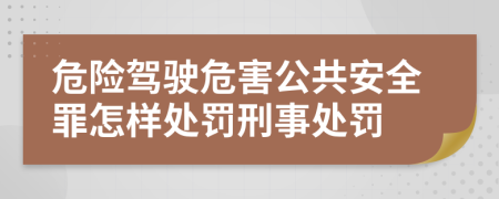 危險駕駛危害公共安全罪怎樣處罰刑事處罰