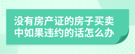 沒有房產(chǎn)證的房子買賣中如果違約的話怎么辦