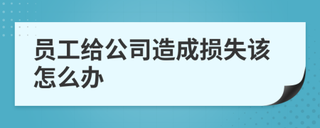 員工給公司造成損失該怎么辦