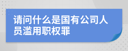 請(qǐng)問(wèn)什么是國(guó)有公司人員濫用職權(quán)罪