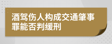 酒駕傷人構(gòu)成交通肇事罪能否判緩刑