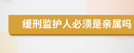 緩刑監(jiān)護(hù)人必須是親屬嗎