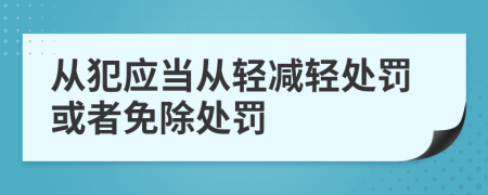 從犯應(yīng)當(dāng)從輕減輕處罰或者免除處罰