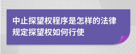 中止探望權(quán)程序是怎樣的法律規(guī)定探望權(quán)如何行使