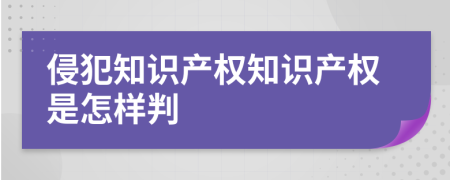 侵犯知識產(chǎn)權知識產(chǎn)權是怎樣判