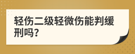 輕傷二級輕微傷能判緩刑嗎？