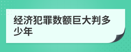 經(jīng)濟(jì)犯罪數(shù)額巨大判多少年