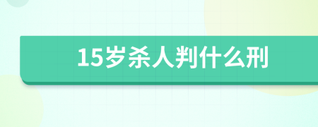 15歲殺人判什么刑