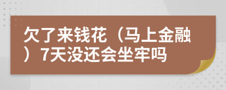 欠了來錢花（馬上金融）7天沒還會(huì)坐牢嗎