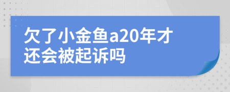 欠了小金魚a20年才還會被起訴嗎
