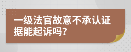 一級法官故意不承認證據(jù)能起訴嗎？