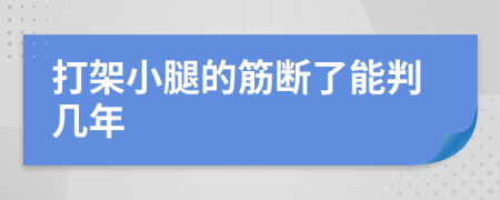 打架小腿的筋斷了能判幾年