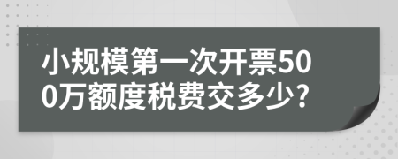 小規(guī)模第一次開票500萬額度稅費(fèi)交多少?