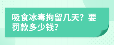 吸食冰毒拘留幾天？要罰款多少錢？