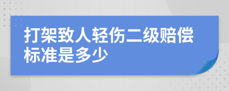 打架致人輕傷二級賠償標(biāo)準(zhǔn)是多少