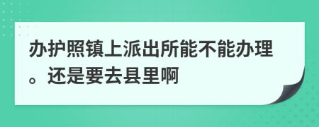 辦護照鎮(zhèn)上派出所能不能辦理。還是要去縣里啊
