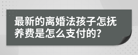 最新的離婚法孩子怎撫養(yǎng)費(fèi)是怎么支付的？