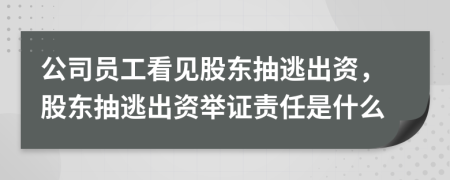 公司員工看見股東抽逃出資，股東抽逃出資舉證責任是什么