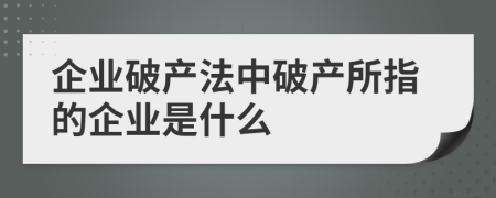 企業(yè)破產(chǎn)法中破產(chǎn)所指的企業(yè)是什么