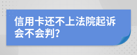 信用卡還不上法院起訴會(huì)不會(huì)判？