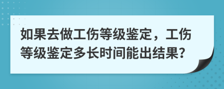如果去做工傷等級(jí)鑒定，工傷等級(jí)鑒定多長(zhǎng)時(shí)間能出結(jié)果？