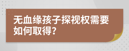 無血緣孩子探視權(quán)需要如何取得？